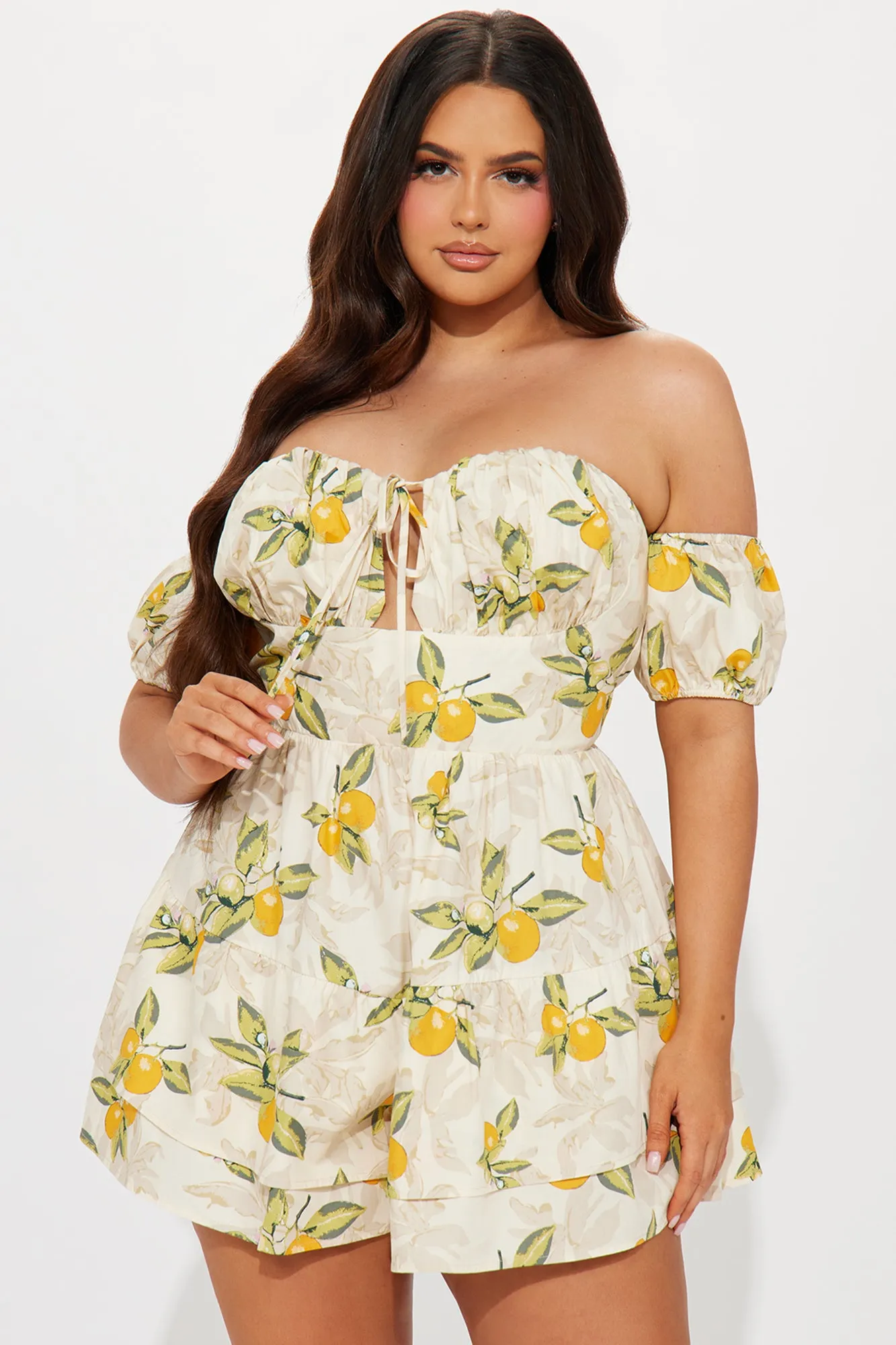 Almafi Coast Romper - Oatmeal/combo