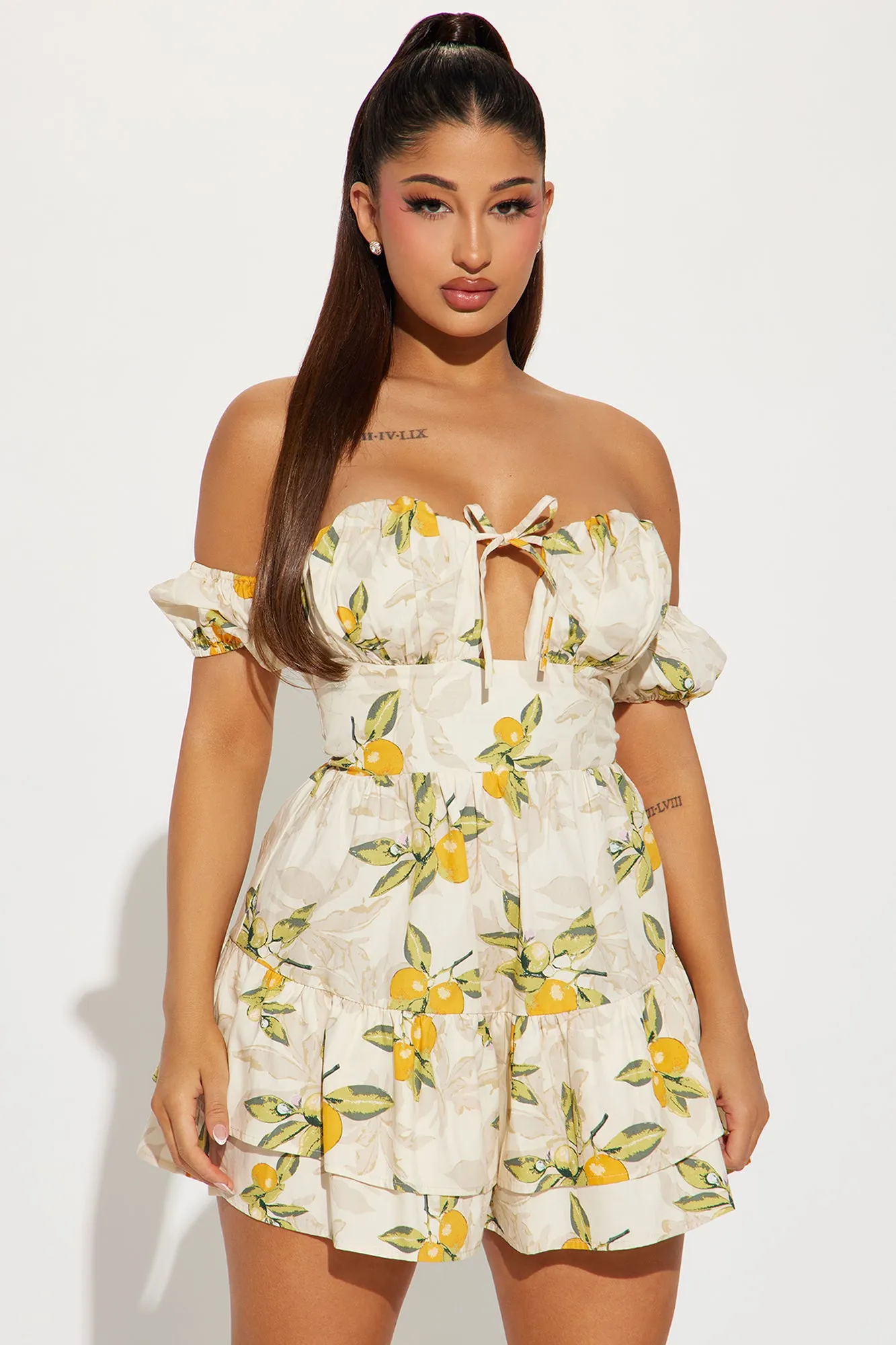 Almafi Coast Romper - Oatmeal/combo
