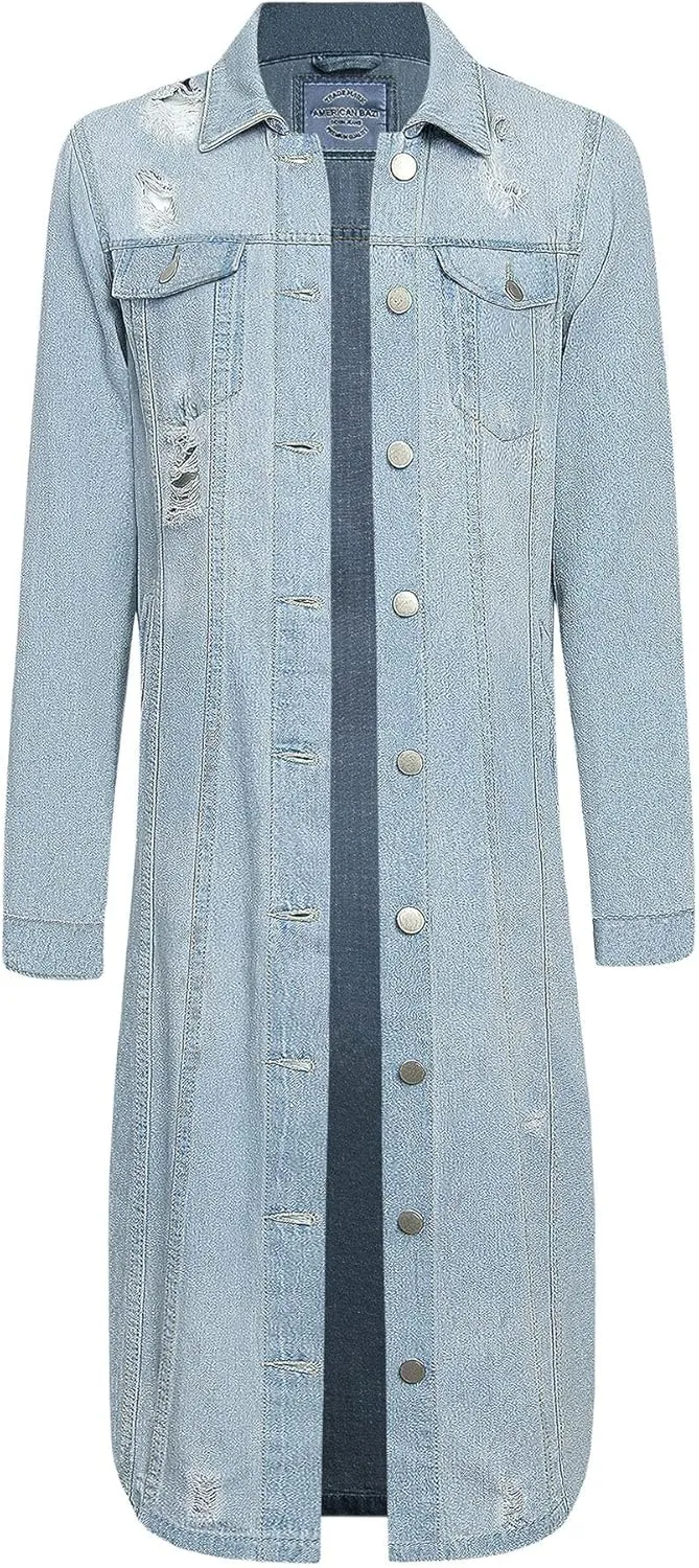 American Bazi Women's Destroyed Denim Jacket