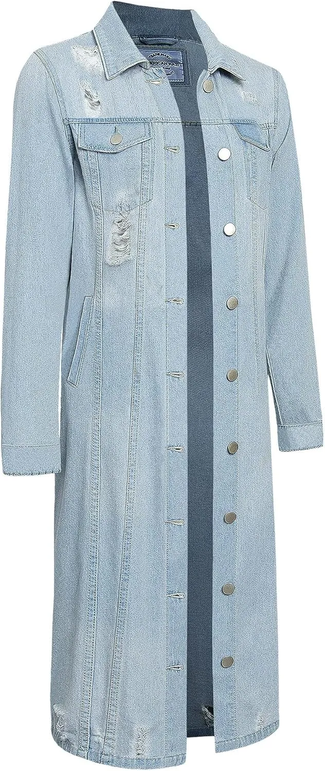 American Bazi Women's Destroyed Denim Jacket