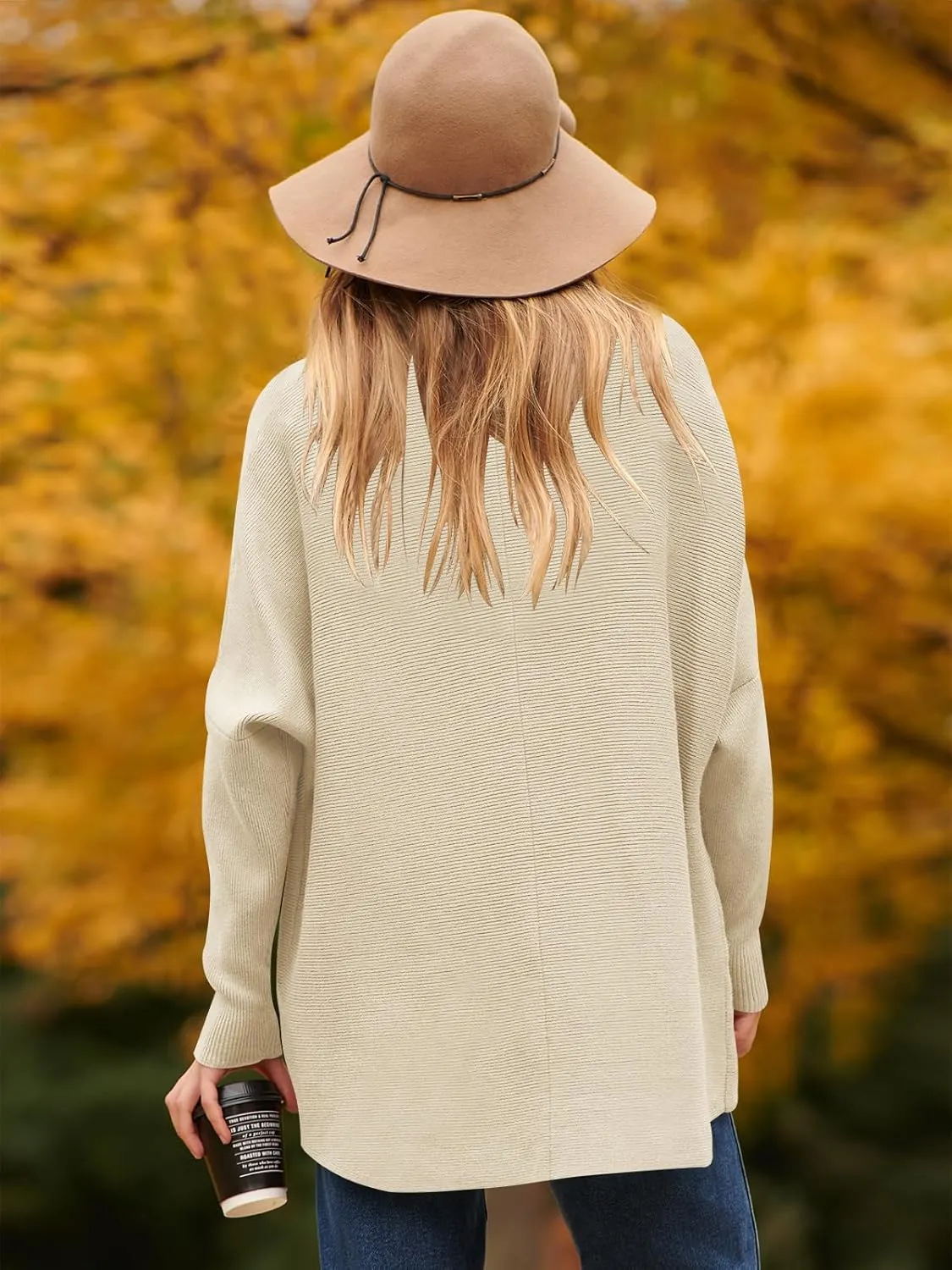ANRABESS Womens Oversized Turtleneck Batwing Long Sleeve Casual Cozy Baggy Knit Pullover Tunic Sweater 2024 Fall Outfits
