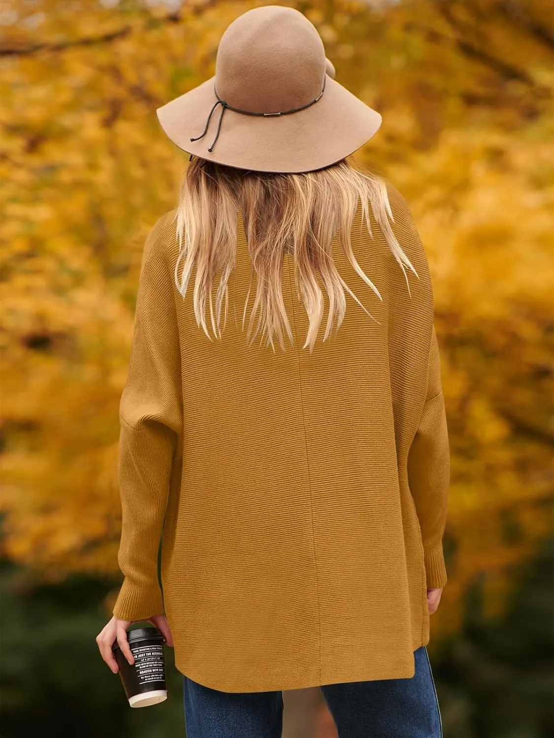 ANRABESS Womens Oversized Turtleneck Batwing Long Sleeve Casual Cozy Baggy Knit Pullover Tunic Sweater 2024 Fall Outfits