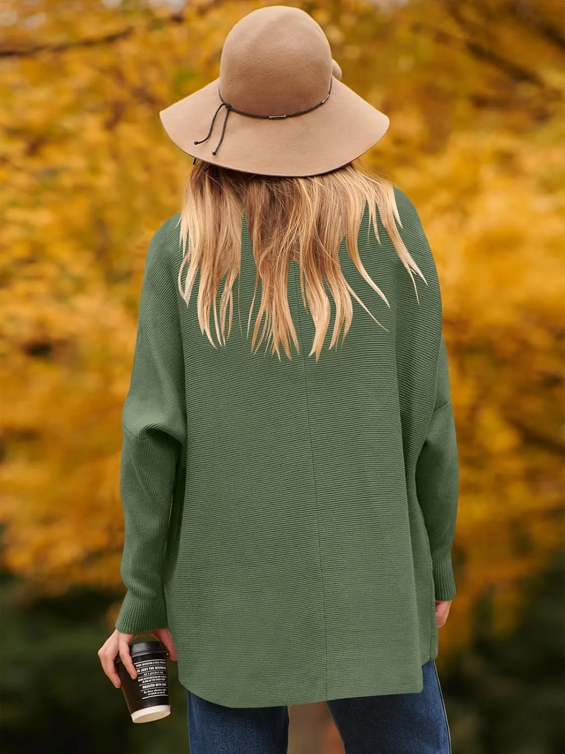 ANRABESS Womens Oversized Turtleneck Batwing Long Sleeve Casual Cozy Baggy Knit Pullover Tunic Sweater 2024 Fall Outfits