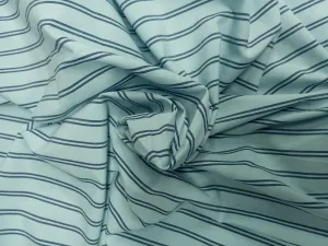 Aqua Blue Stripes Cotton Fabric