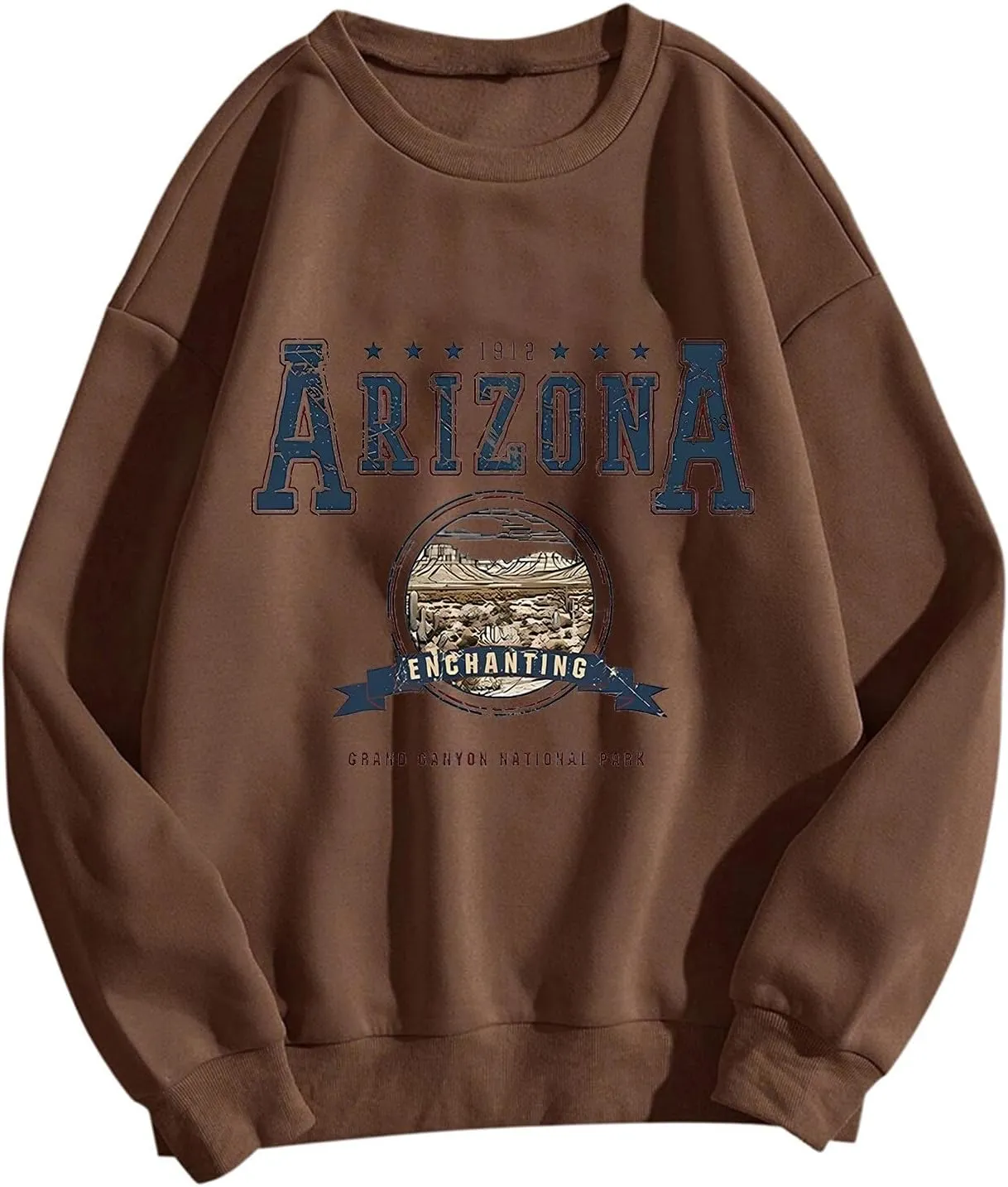 Arizona Sweatshirt for Women Letter Print Long Sleeve Pullover Tops Cute Casual Trendy Sweatshirts Hoodie Fall Outfit
