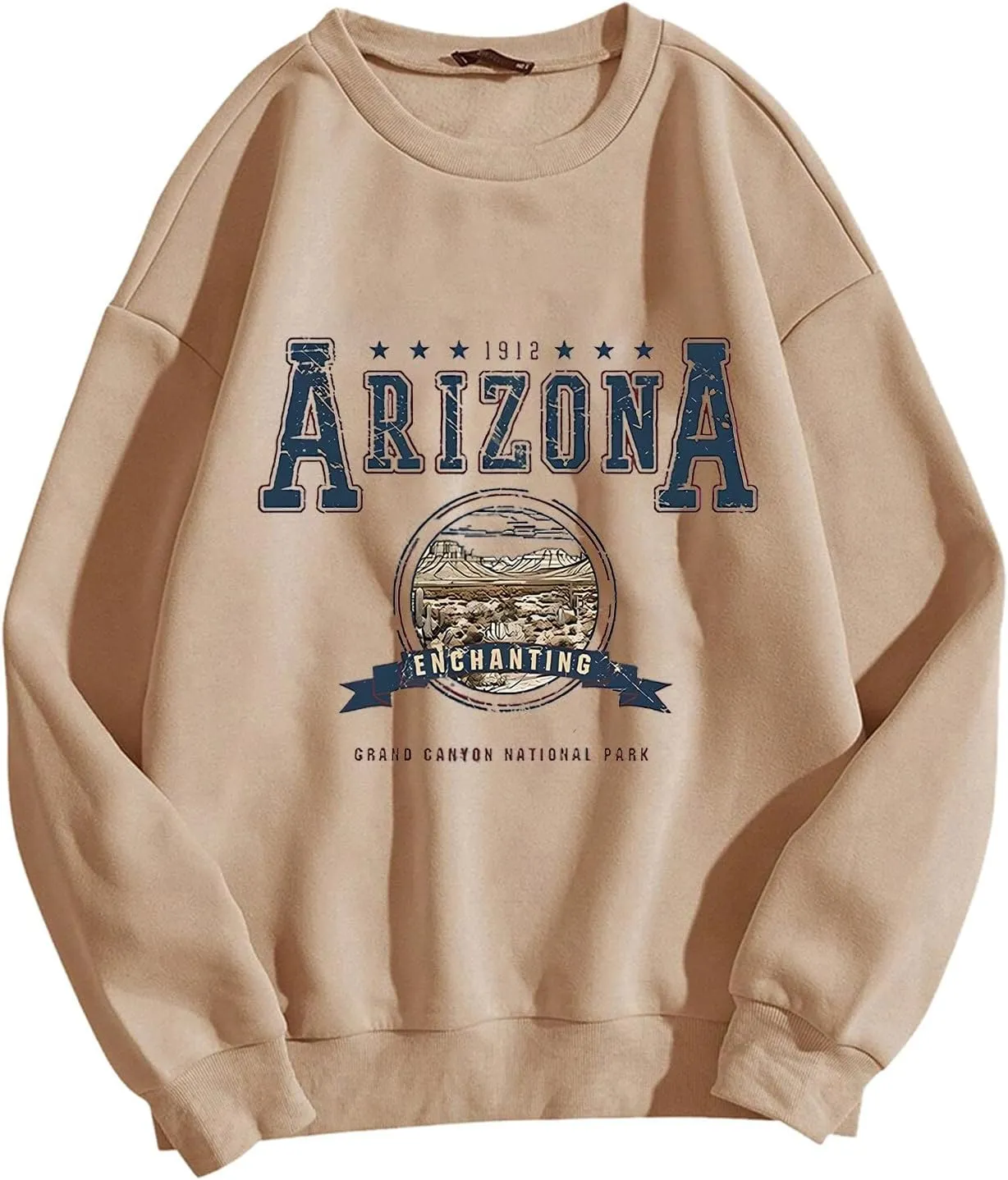 Arizona Sweatshirt for Women Letter Print Long Sleeve Pullover Tops Cute Casual Trendy Sweatshirts Hoodie Fall Outfit