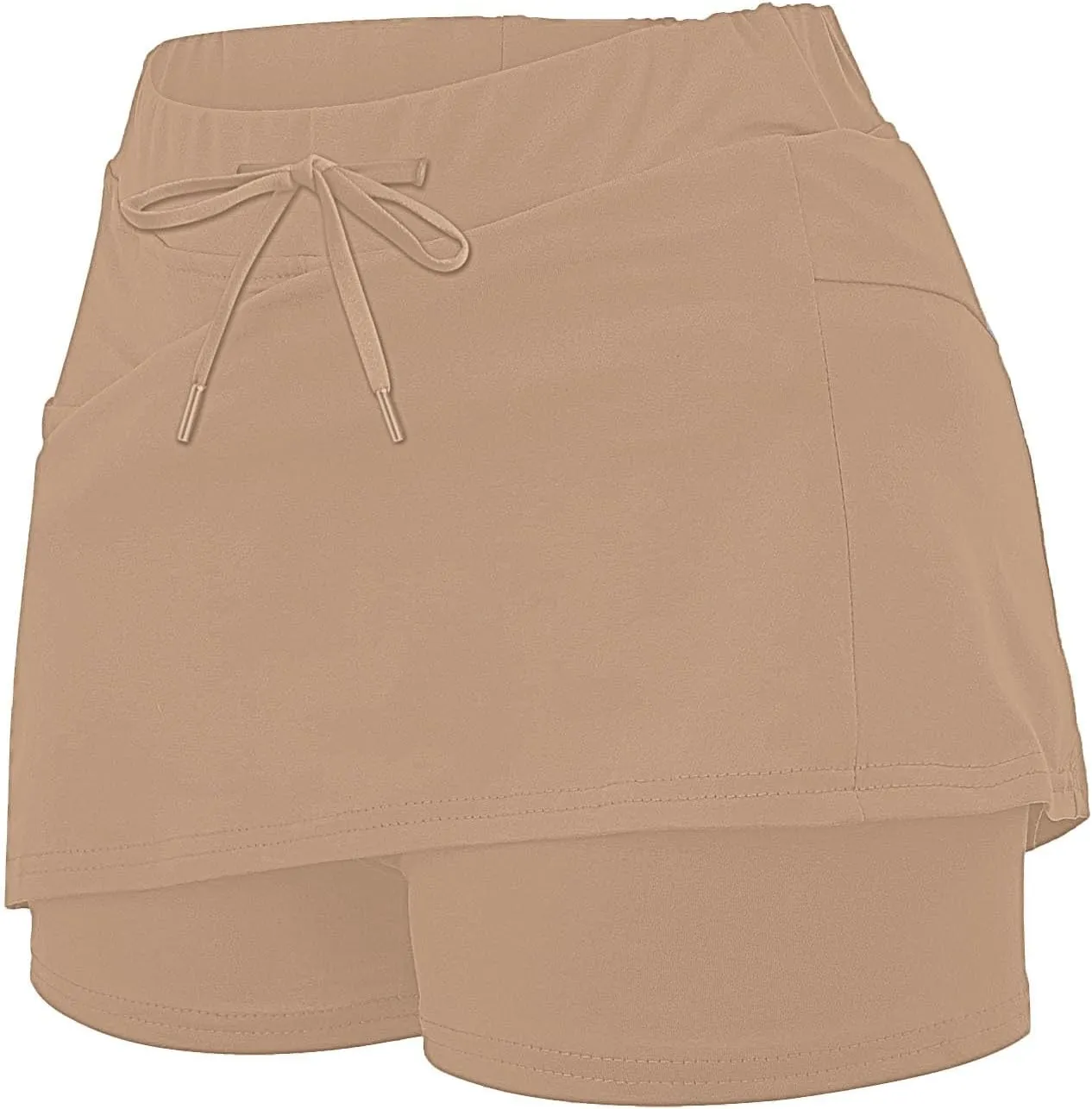 Athletic Skirts for Women Summer Loose Trendy Drawstring Solid Sports Tennis Skirts Built-in Shorts Plus Size, S-5XL