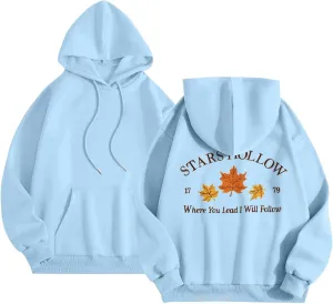 Azeralia Hoodies for Women Crew Neck Long Sleeve Sweatshirt Print Lightweight Pullover Fall Daily Basic Top