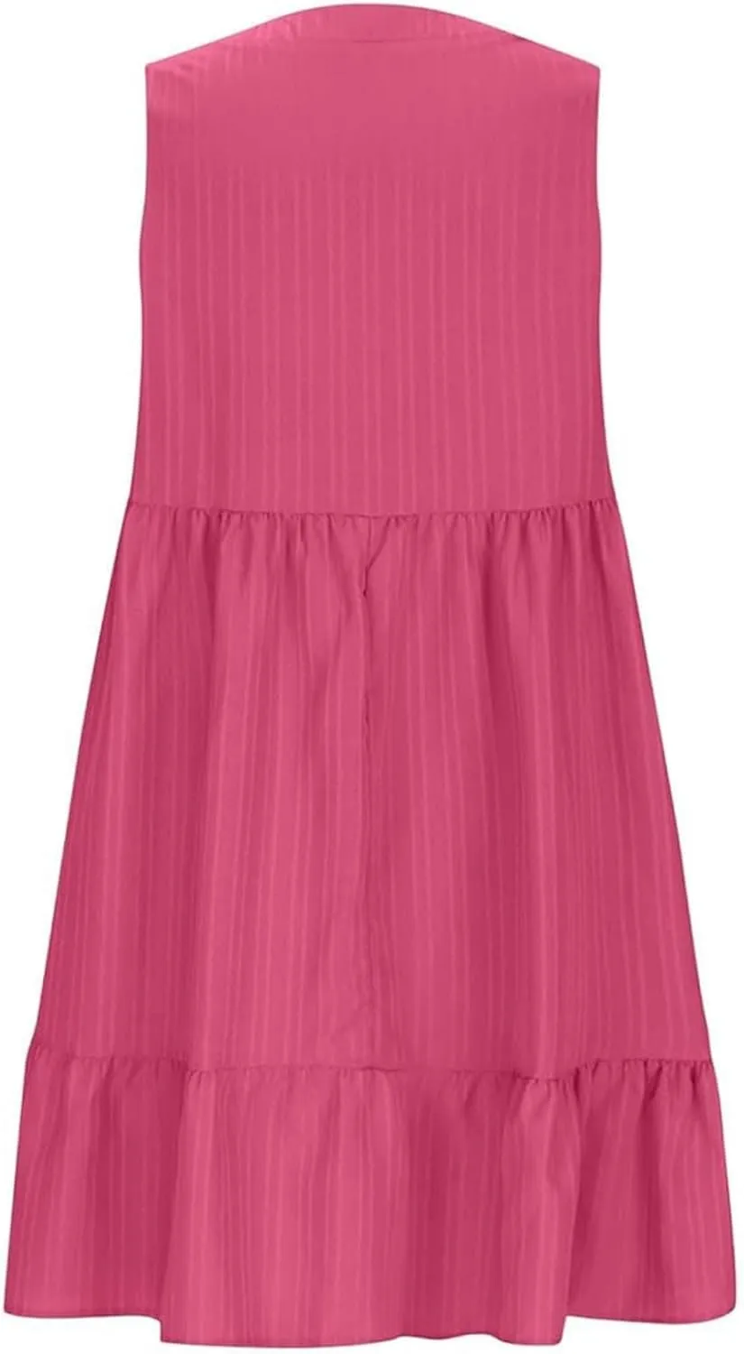 Beach Dresses for Women 2025 Summer V Neck Sleeveless Sundress Flowy Vacation Hawaiian Dresses Cute Cover Ups