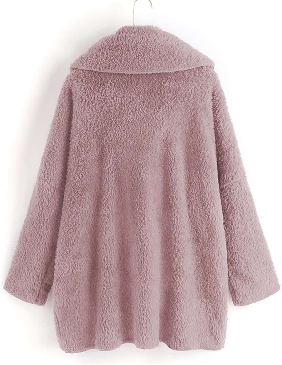 Binmer Oversized Sherpa Jacket for Women Fuzzy Fleece Cute Teddy Bear Print Coat Zip Long Sleeve Hooded Outwear with Pocket