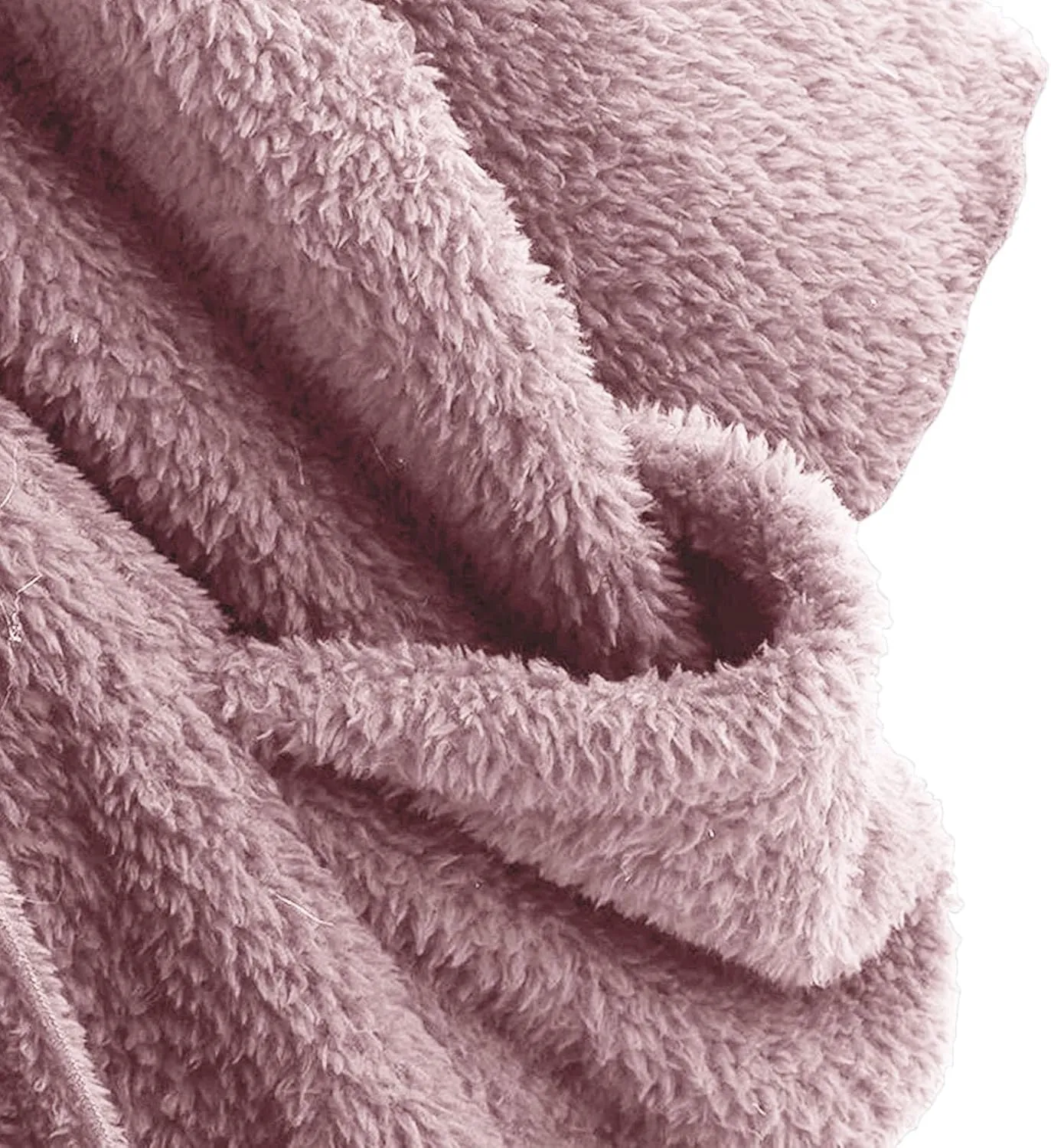 Binmer Oversized Sherpa Jacket for Women Fuzzy Fleece Cute Teddy Bear Print Coat Zip Long Sleeve Hooded Outwear with Pocket