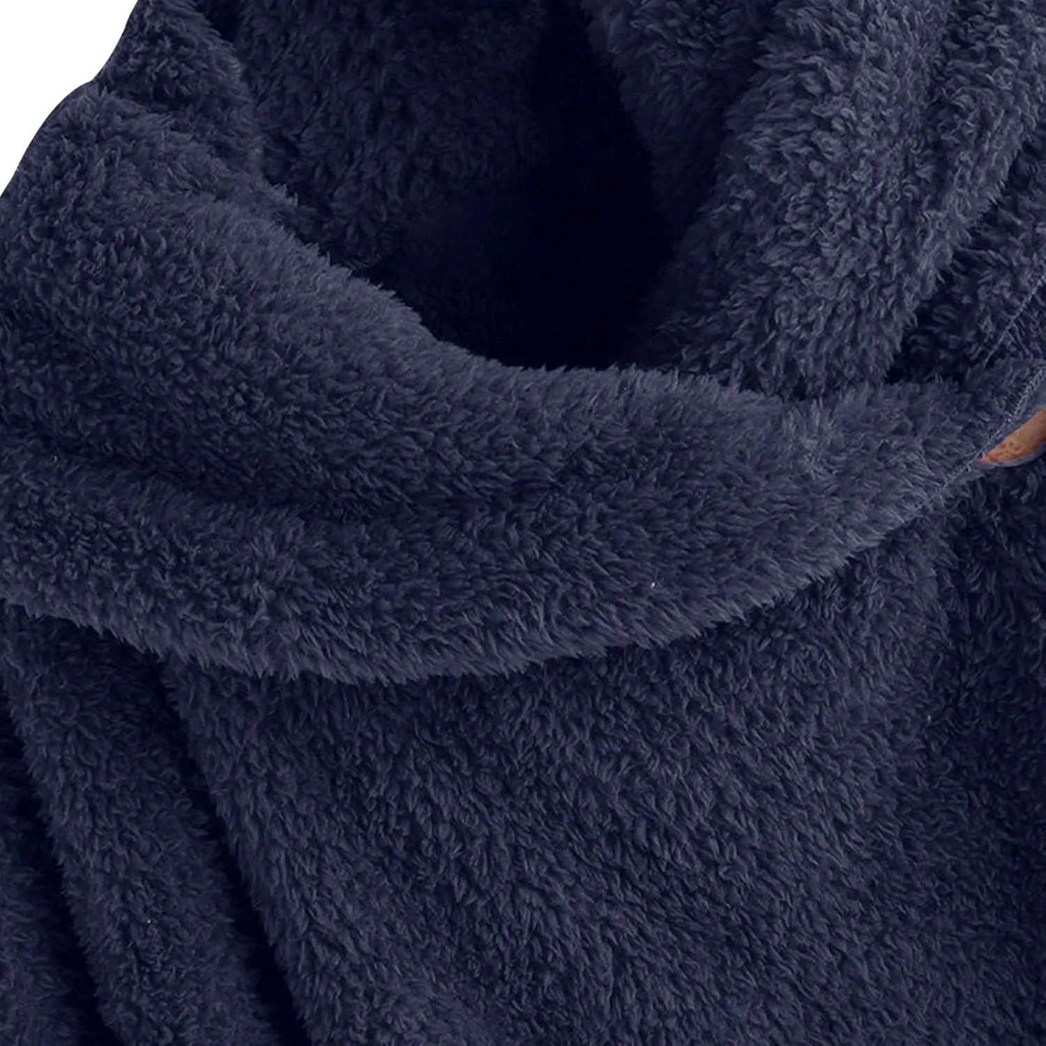 Binmer Oversized Sherpa Jacket for Women Fuzzy Fleece Cute Teddy Bear Print Coat Zip Long Sleeve Hooded Outwear with Pocket