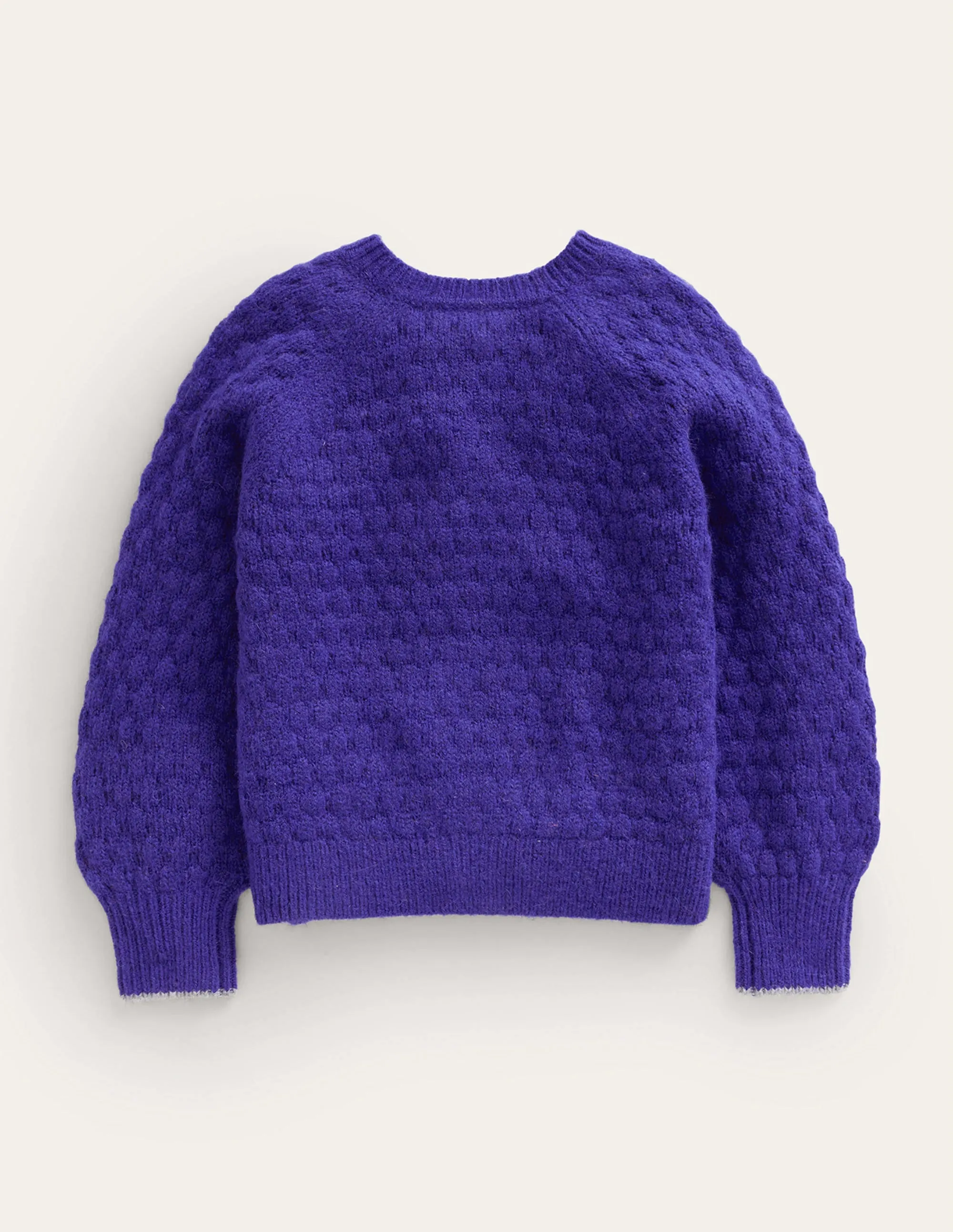 Bobble Stitch Cardigan-Bluing Blue