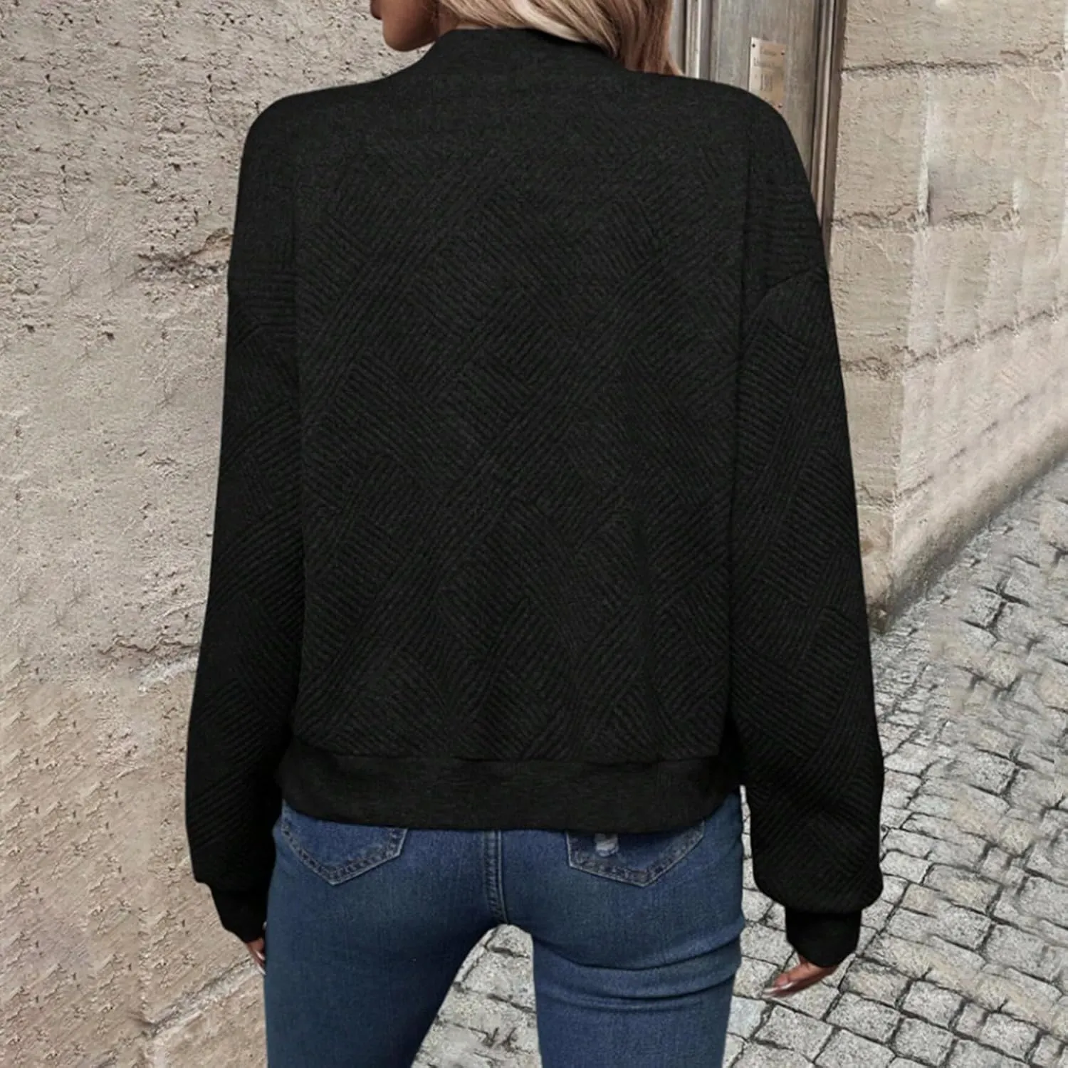 Bomber Jacket Women Lightweight Zip Up Quilted Jackets Fall 2024 Dressy Casual Full Zip Hoodies with Hidden Pockets