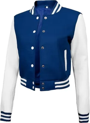 Bomber Varsity Jacket Women - Classic Letterman Jacket Woman in both Standard and Cropped Women Jacket Style
