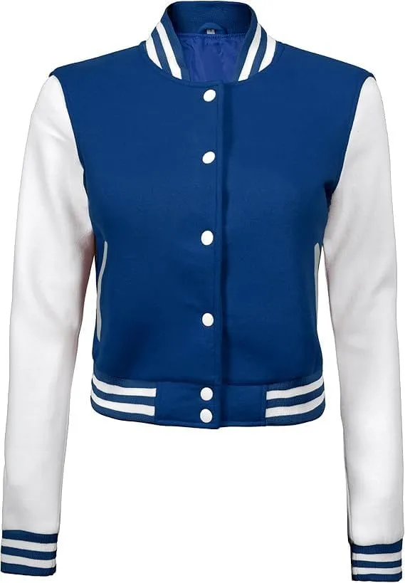 Bomber Varsity Jacket Women - Classic Letterman Jacket Woman in both Standard and Cropped Women Jacket Style