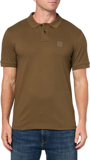 BOSS Men's Square Patch Logo Slim Fit Pique Polo Shirt