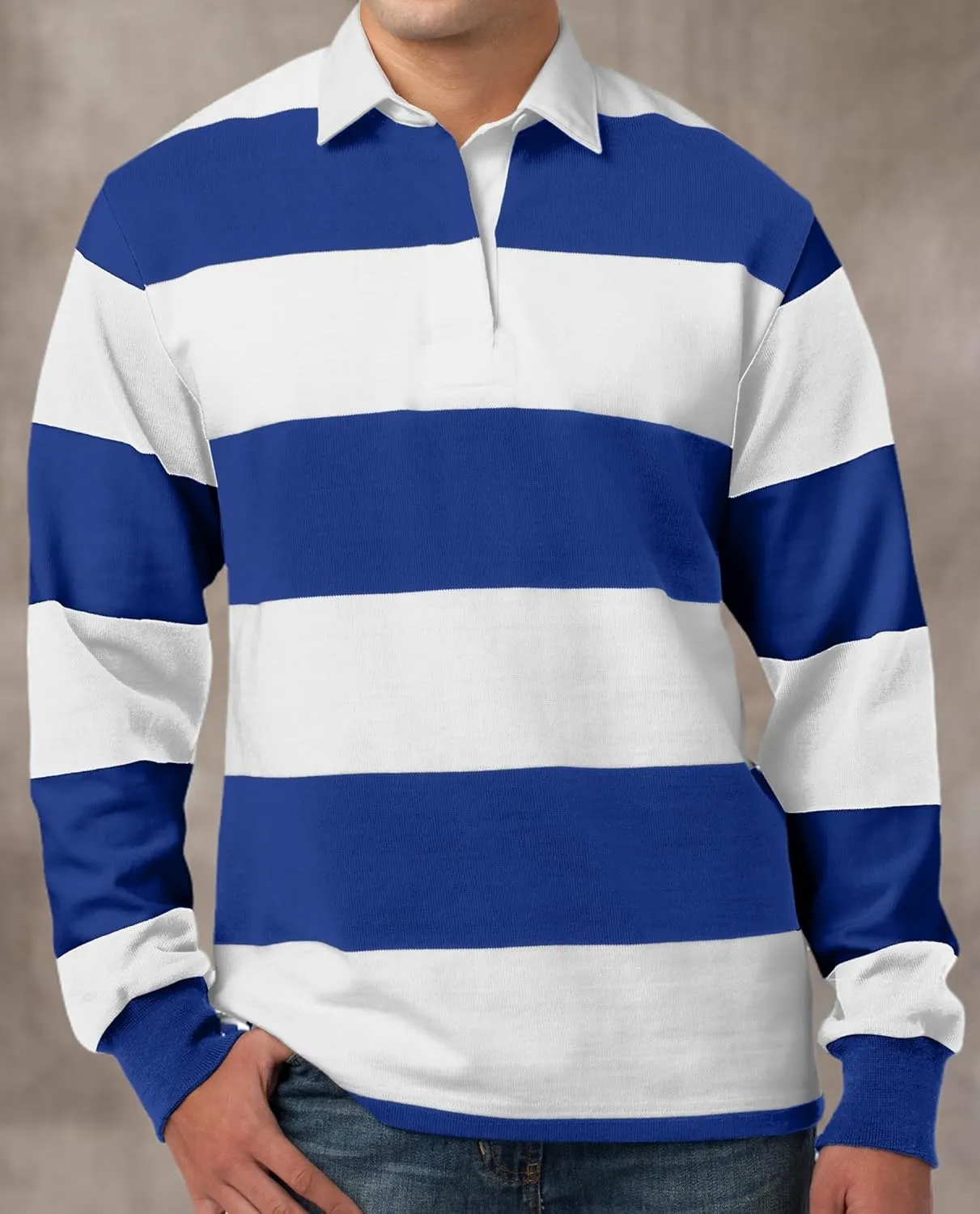 Buy Cool Shirts Mens Long Sleeve Rugby Polo Shirt