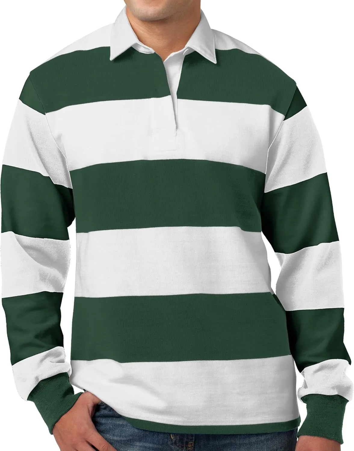 Buy Cool Shirts Mens Long Sleeve Rugby Polo Shirt