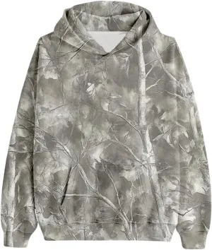 Camo Hoodie Womens 2024 Maple Leaf Print Oversized Hooded Sweatshirt Casual Long Sleeve Graphic Pullover Tops Shirt