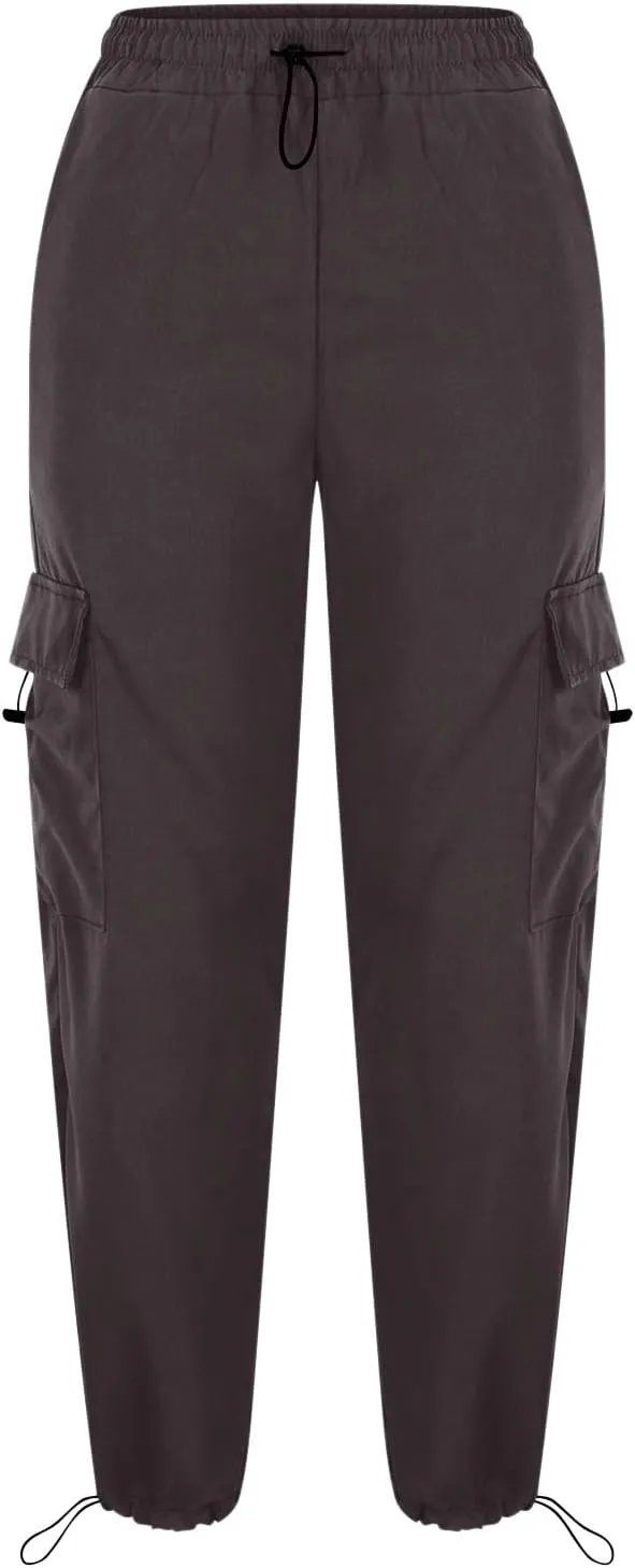 Cargo Pants Women Casual Pants Elastic High Waist Trendy Loose Fit Trouser Pocket Baggy Hiking Y2K Streetwear Clothes