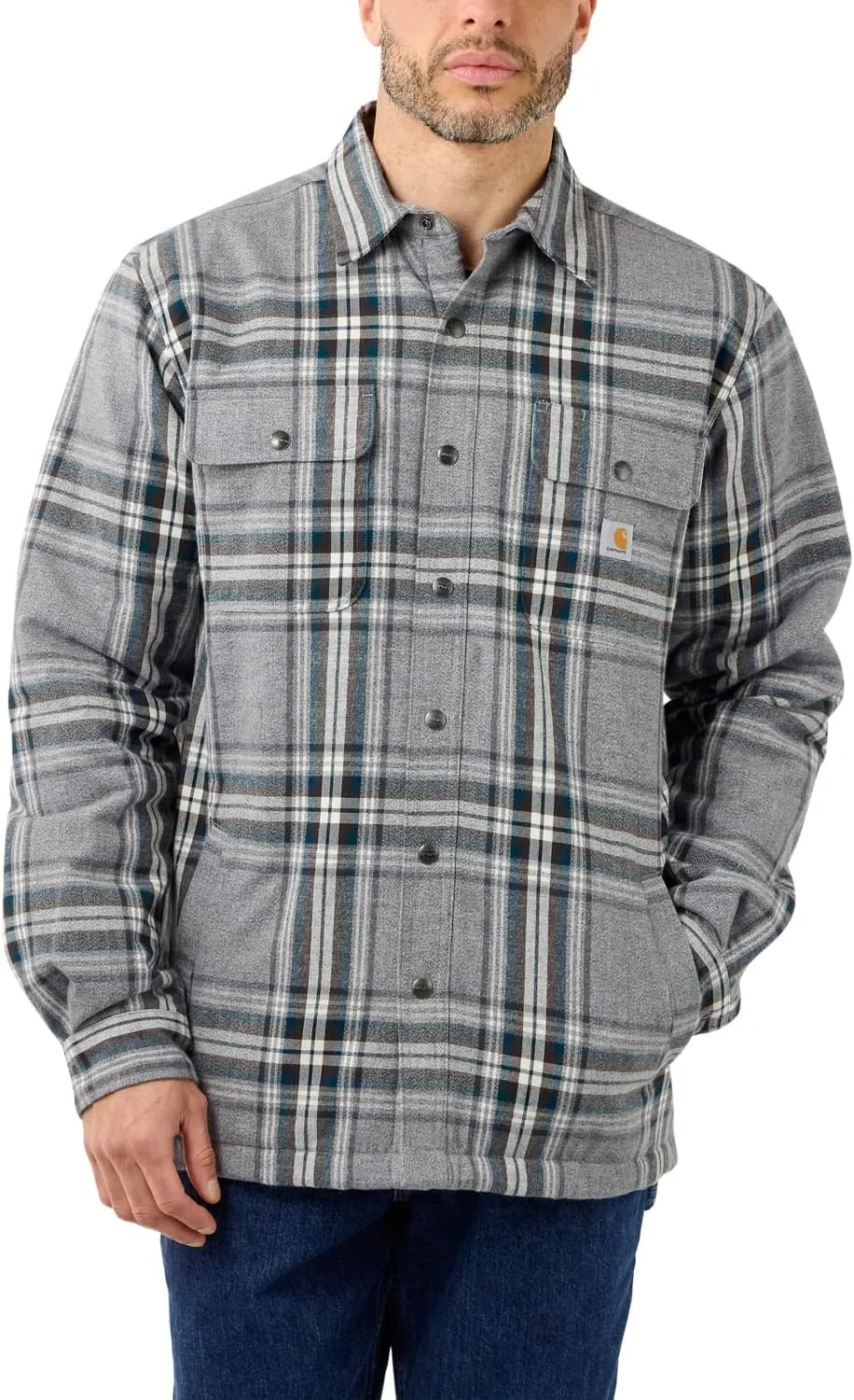 Carhartt Men's 105430 Relaxed Fit Flannel Sherpa-Lined Shirt Jac