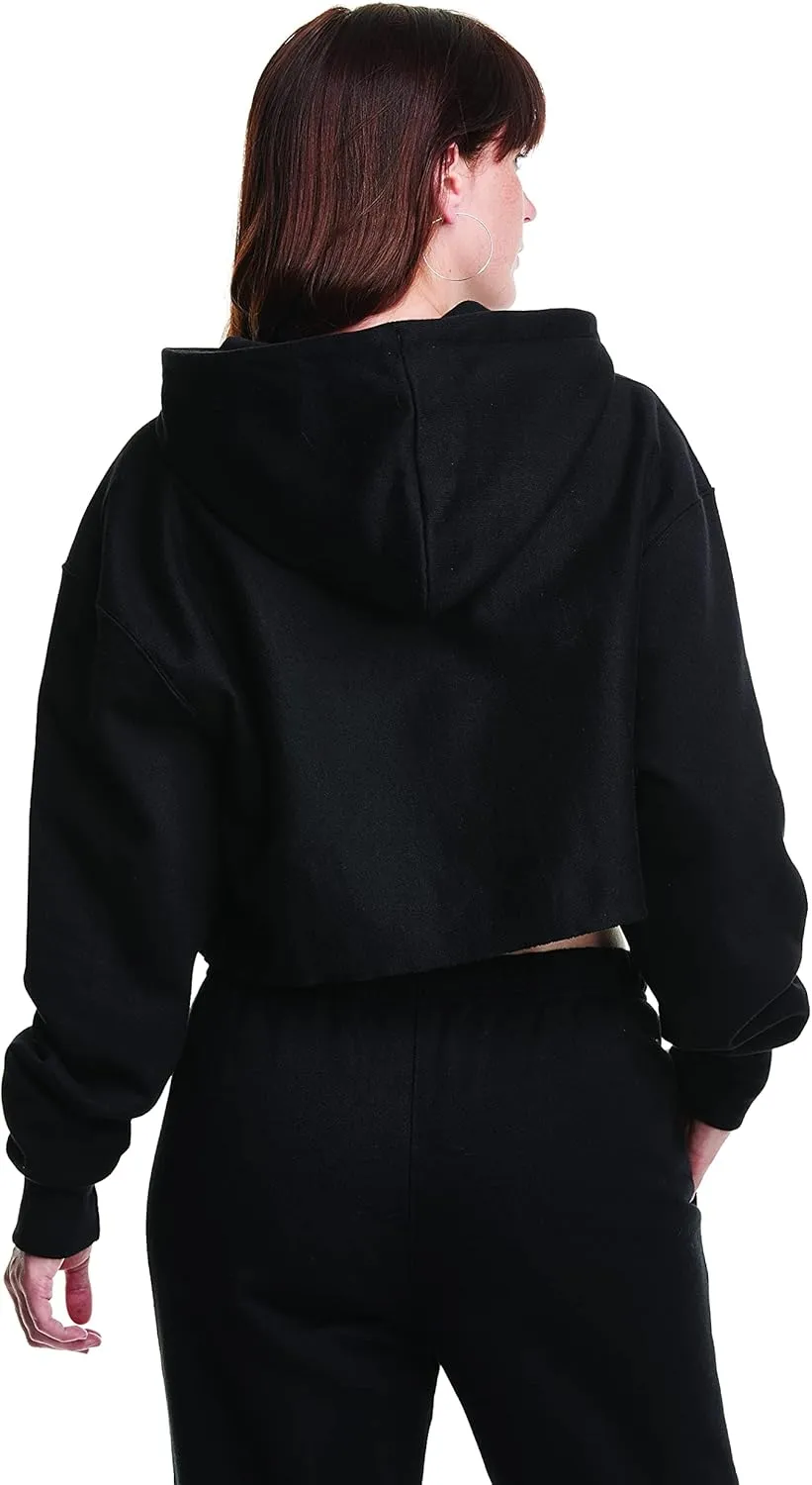 Champion Women's Reverse Weave Cropped Cut-Off Hoodie, Left Chest C
