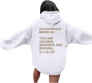 Christian Hoodies for Women Jesus Loves You Bible Verse Letter Graphic Oversized Y2K Hooded Long Sleeve Pockets Sweatshirts