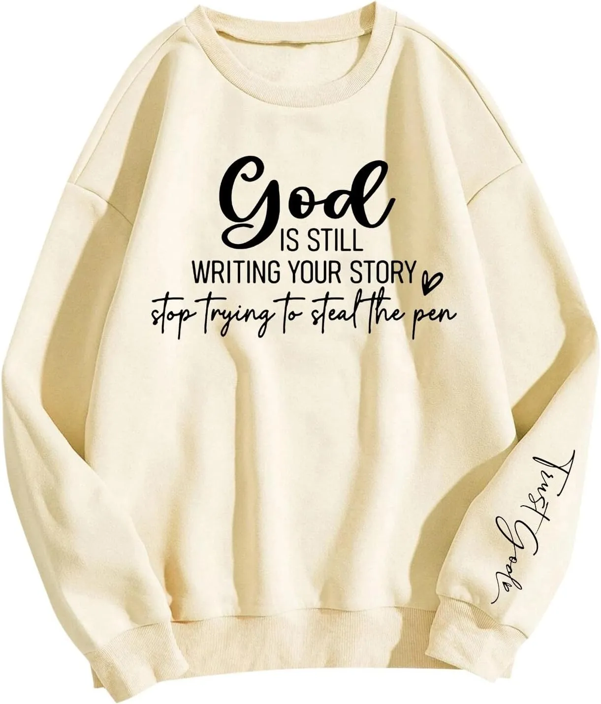 Christian Sweatshirts for Women God is Still Writing Your Story Long Sleeve Shirt Crewneck Sweatshirts