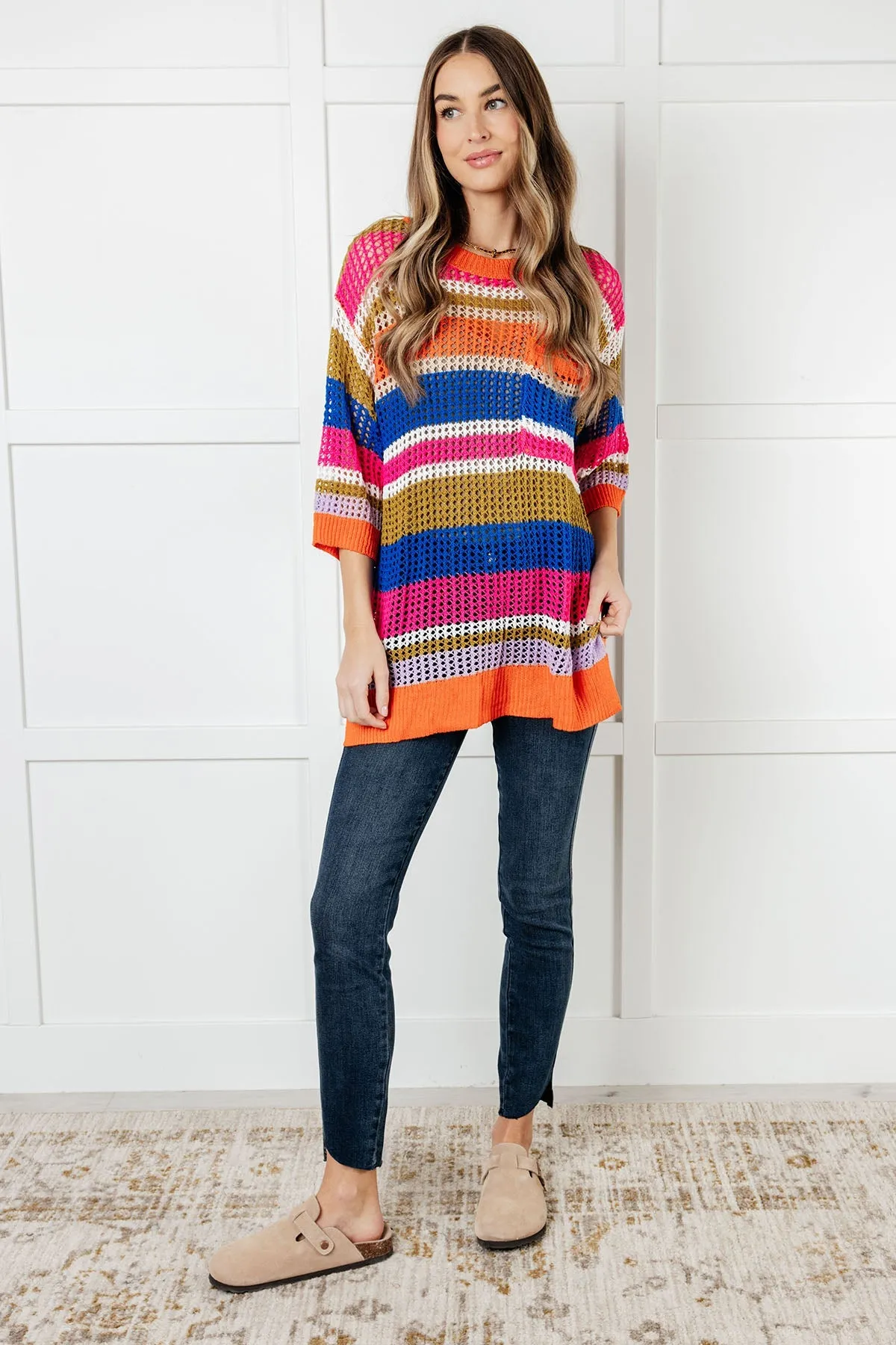 Coastal Reflection Striped Knit Tunic