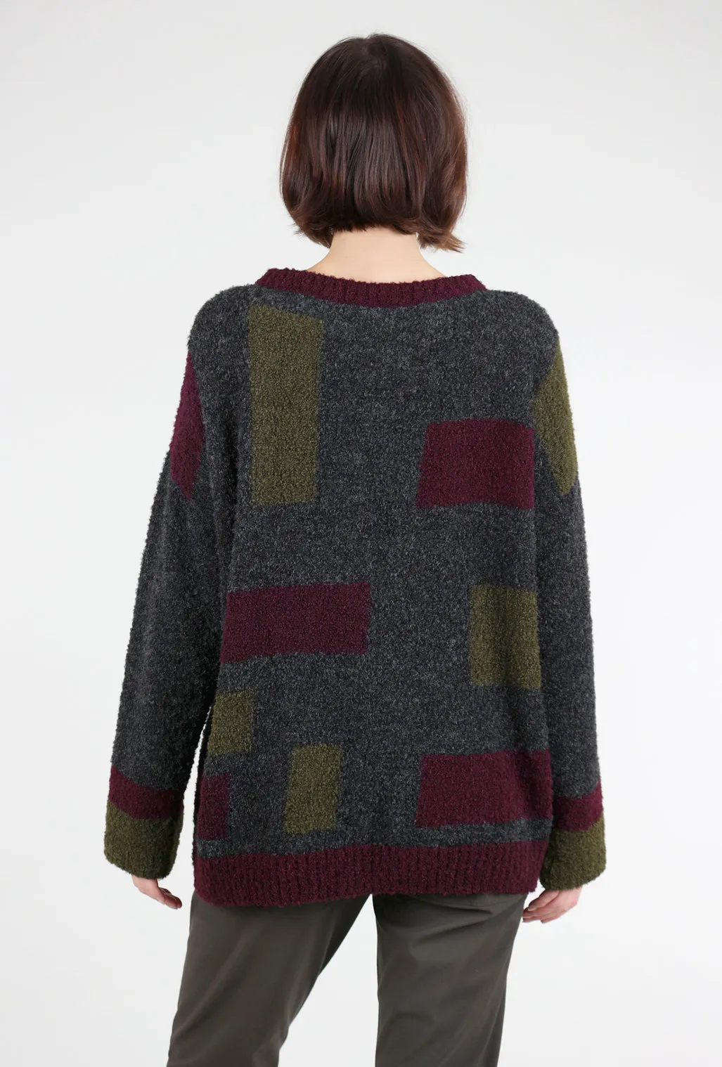 Colorblock Carrie Sweater, Wild Berry
