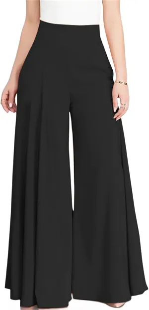Comfy Wide Leg Yoga Pant for Women Casual Bbaggy Cargo Pants Solid Color High Waist Trousers Flowy Sports Sweatpants