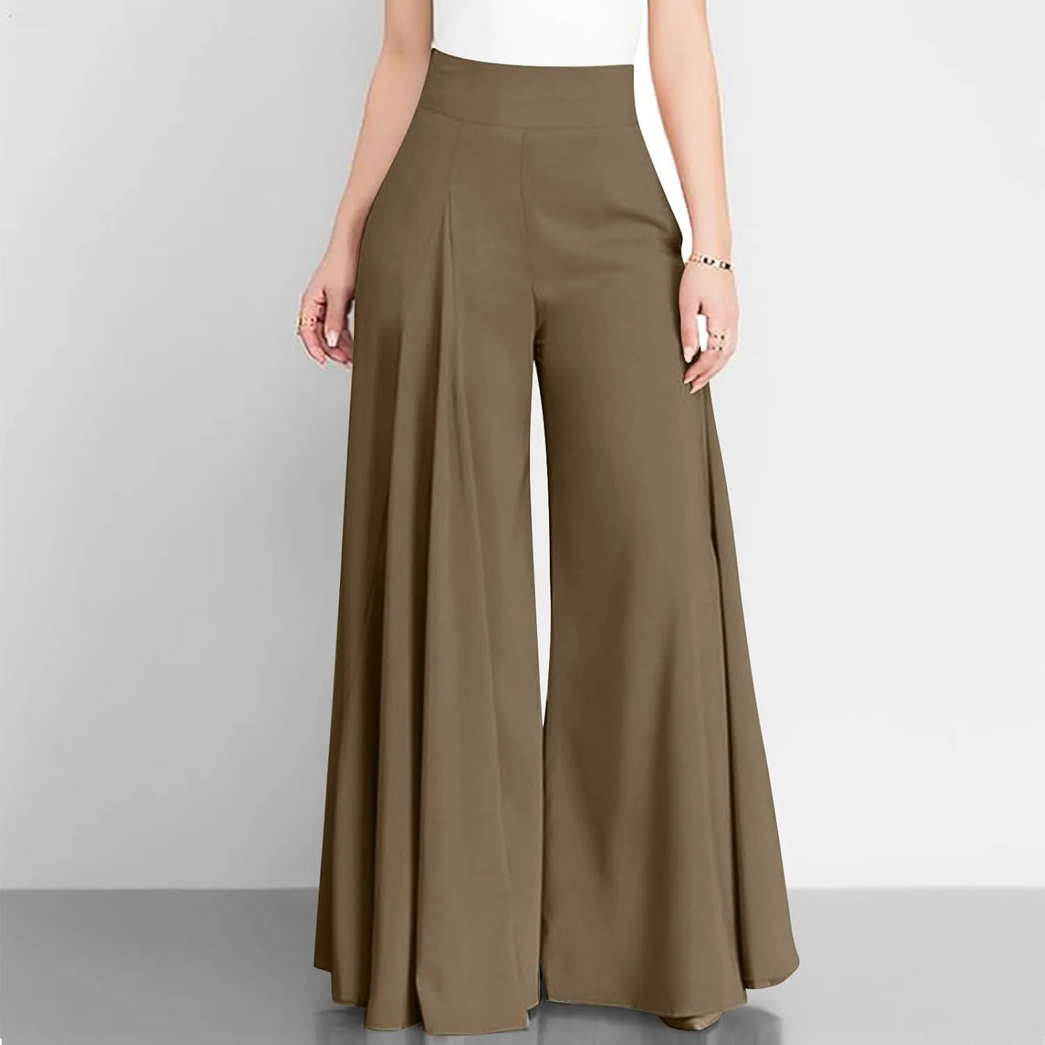 Comfy Wide Leg Yoga Pant for Women Casual Bbaggy Cargo Pants Solid Color High Waist Trousers Flowy Sports Sweatpants