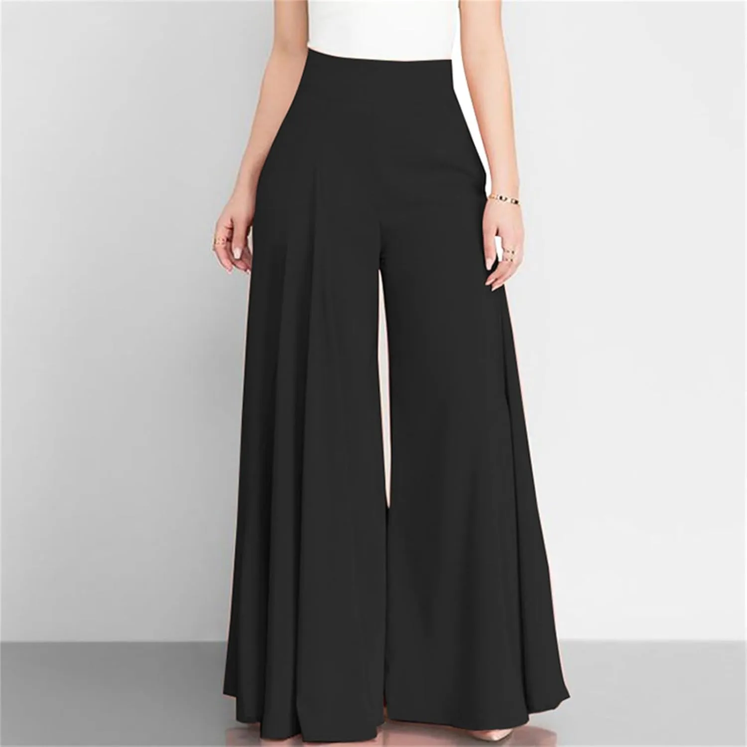 Comfy Wide Leg Yoga Pant for Women Casual Bbaggy Cargo Pants Solid Color High Waist Trousers Flowy Sports Sweatpants