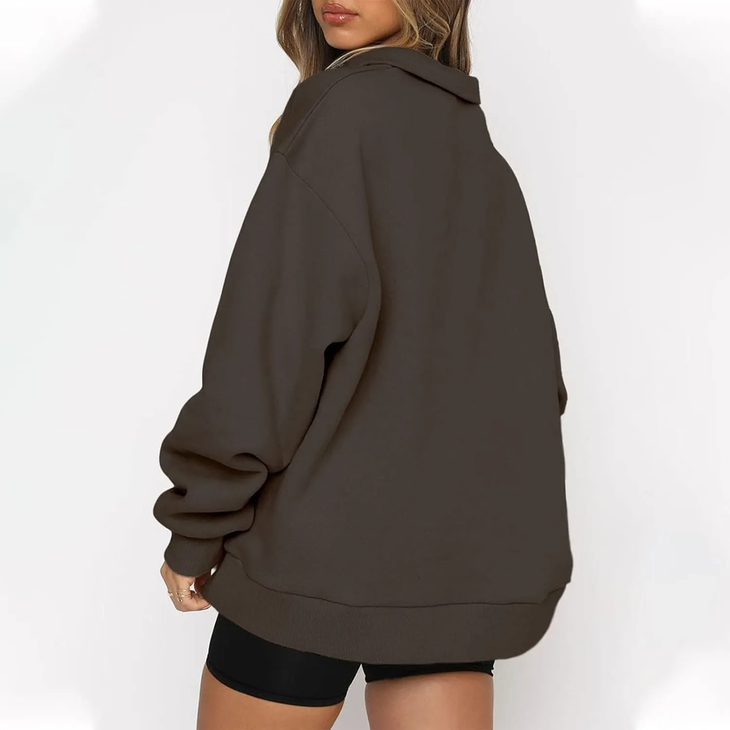 COTECRAM Women Oversized Sweatshirts Hoodies Half Quarter Zip Pullover Long Sleeve Sweaters Teen Girls Fall Y2k Clothes