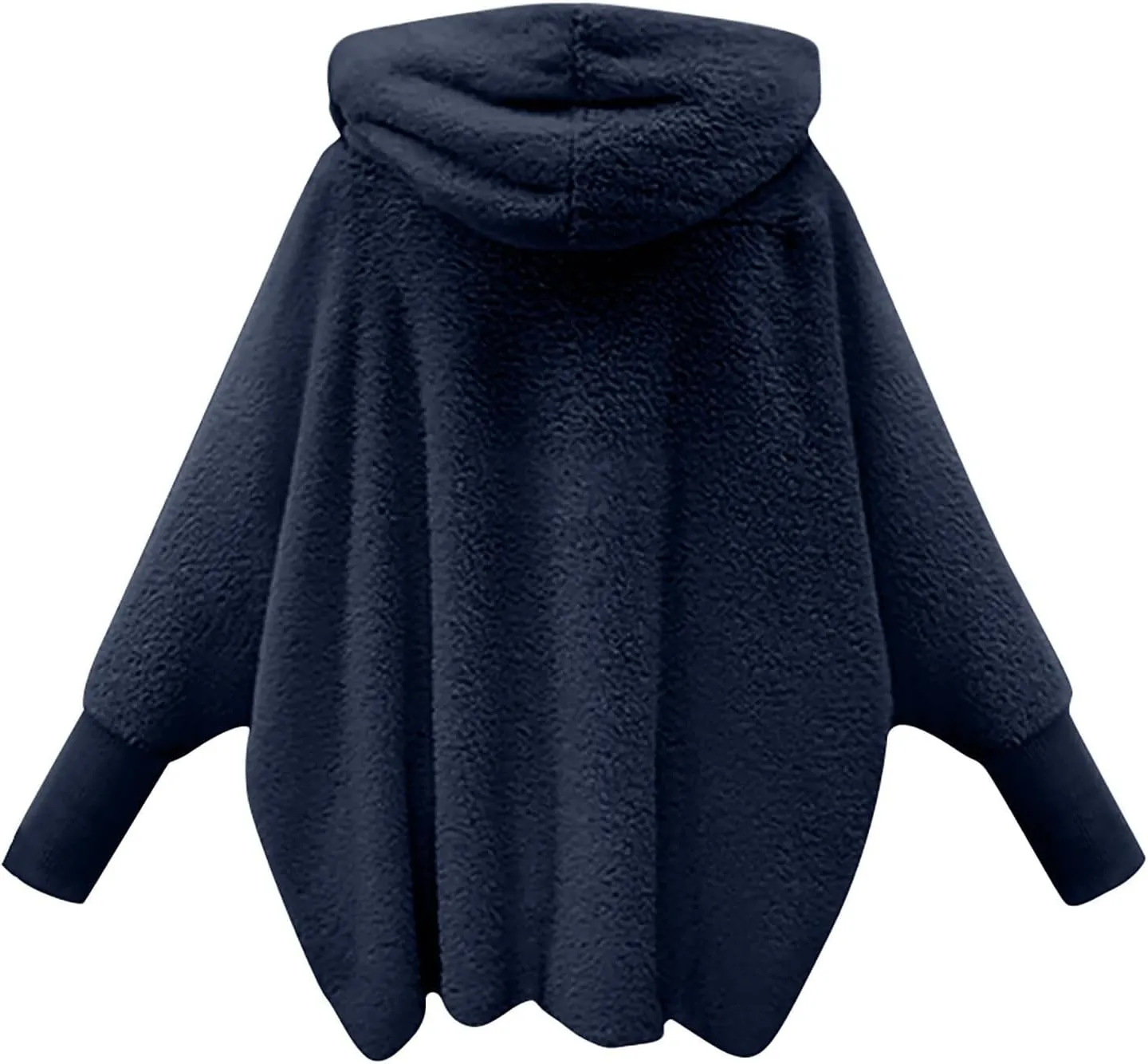 COTECRAM Women's 2024 Winter Fuzzy Batwing Sleeve Fleece Open Front Hooded Cardigans Jacket Oversized Sherpa Coats Outerwear