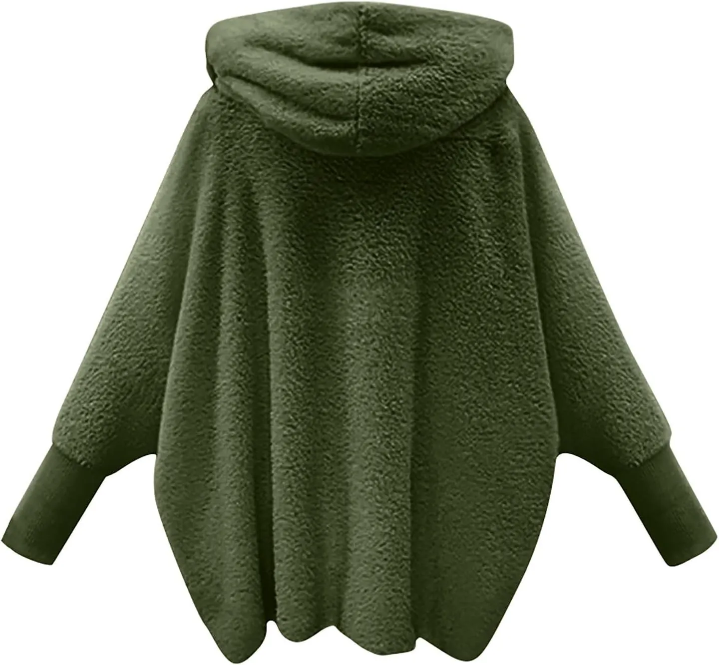 COTECRAM Women's 2024 Winter Fuzzy Batwing Sleeve Fleece Open Front Hooded Cardigans Jacket Oversized Sherpa Coats Outerwear
