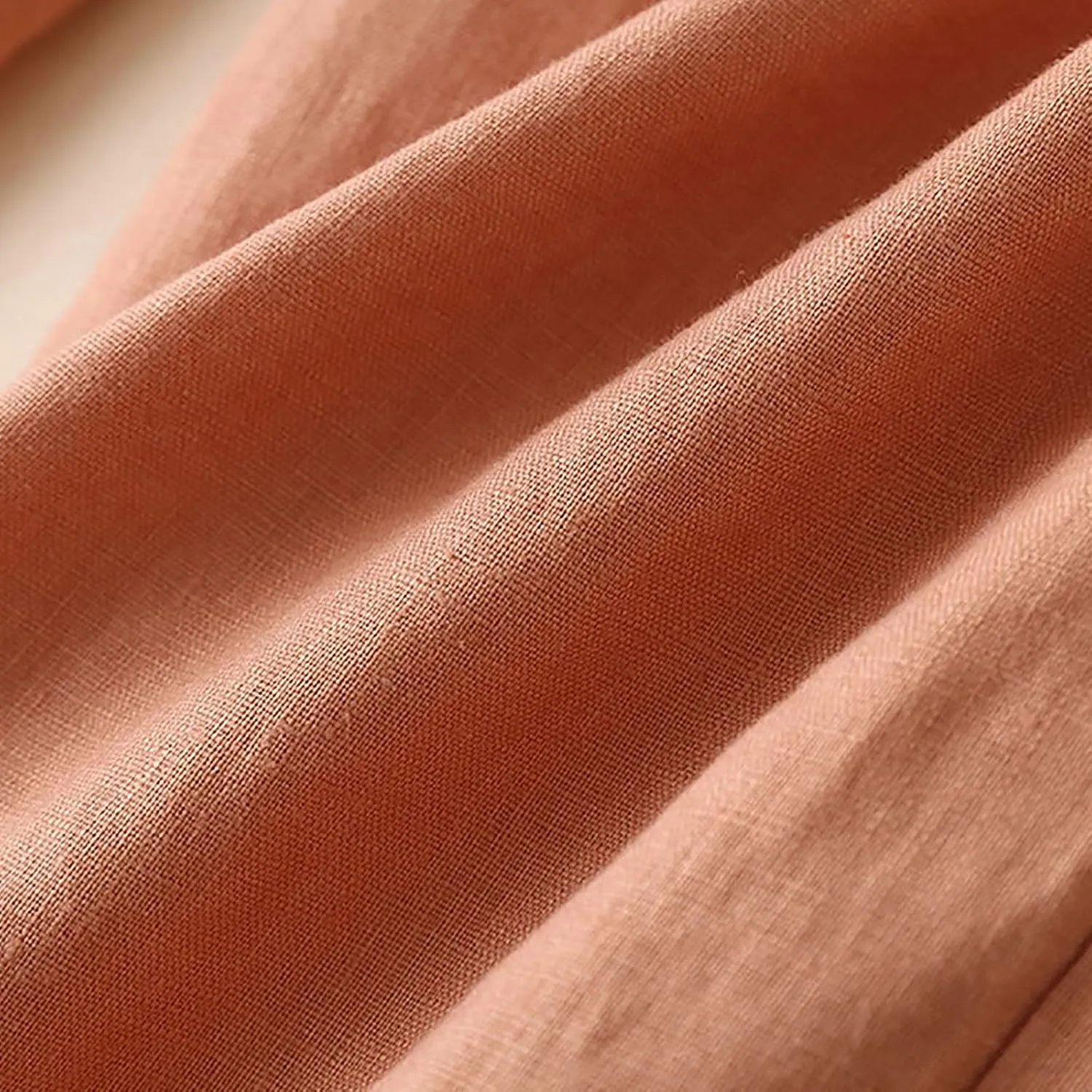 Cotton Linen Pants Women Casual Drawstring Elastic Waist Straight Leg Trousers Solid Color Lounge Pocket Pants
