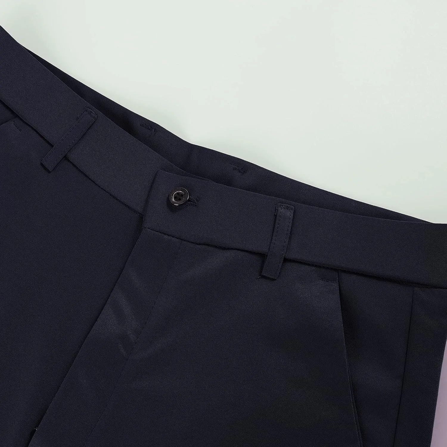 CRNTCEM Business Suit Pant for Men Slim Fit Front Flat Casual Dress Pants Straight Leg Black Office Work Chino Pants