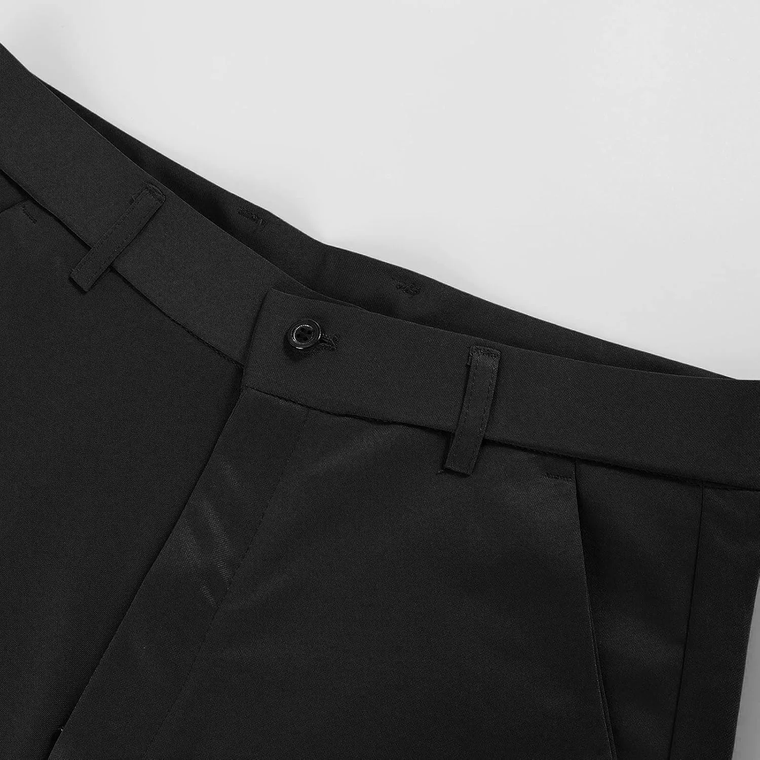 CRNTCEM Business Suit Pant for Men Slim Fit Front Flat Casual Dress Pants Straight Leg Black Office Work Chino Pants