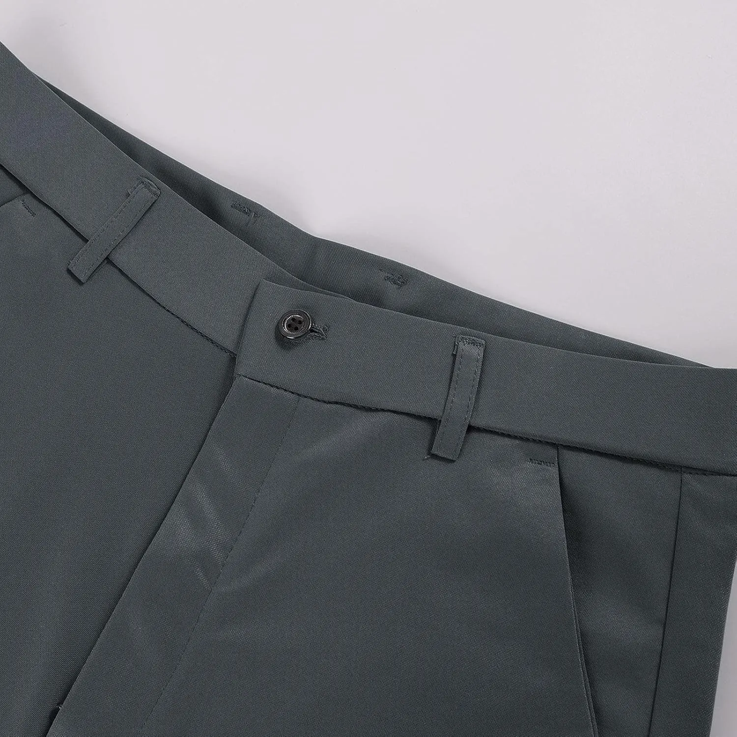 CRNTCEM Business Suit Pant for Men Slim Fit Front Flat Casual Dress Pants Straight Leg Black Office Work Chino Pants