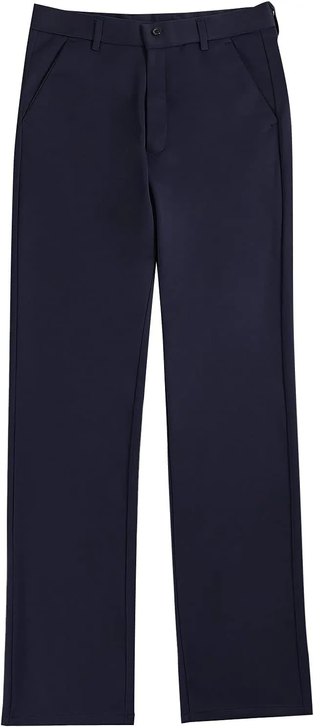 CRNTCEM Business Suit Pant for Men Slim Fit Front Flat Casual Dress Pants Straight Leg Black Office Work Chino Pants