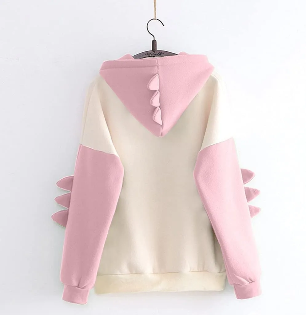 Cute Dinosaur Hoodie Kawaii Hoodie Oversized Pullover for Teens Girls Long Sleeve Y2k Sweatshirt Women