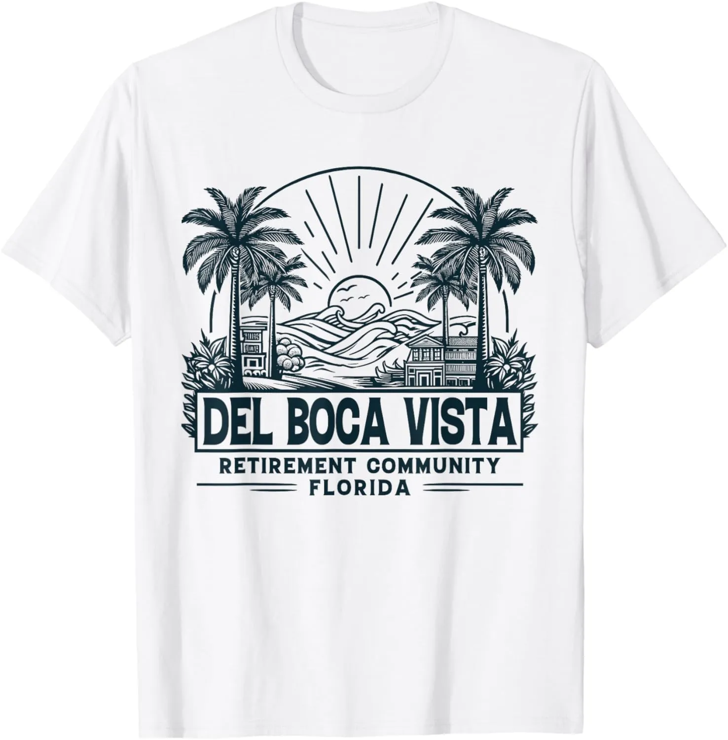 Del Boca Vista Retro Sunset Florida Vintage T-Shirt