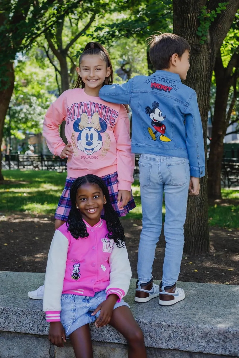 Disney Minnie Mouse Frozen Lilo & Stitch Moana Girls Varsity Bomber Jacket Toddler to Big Kid Sizes (2T - 14-16)