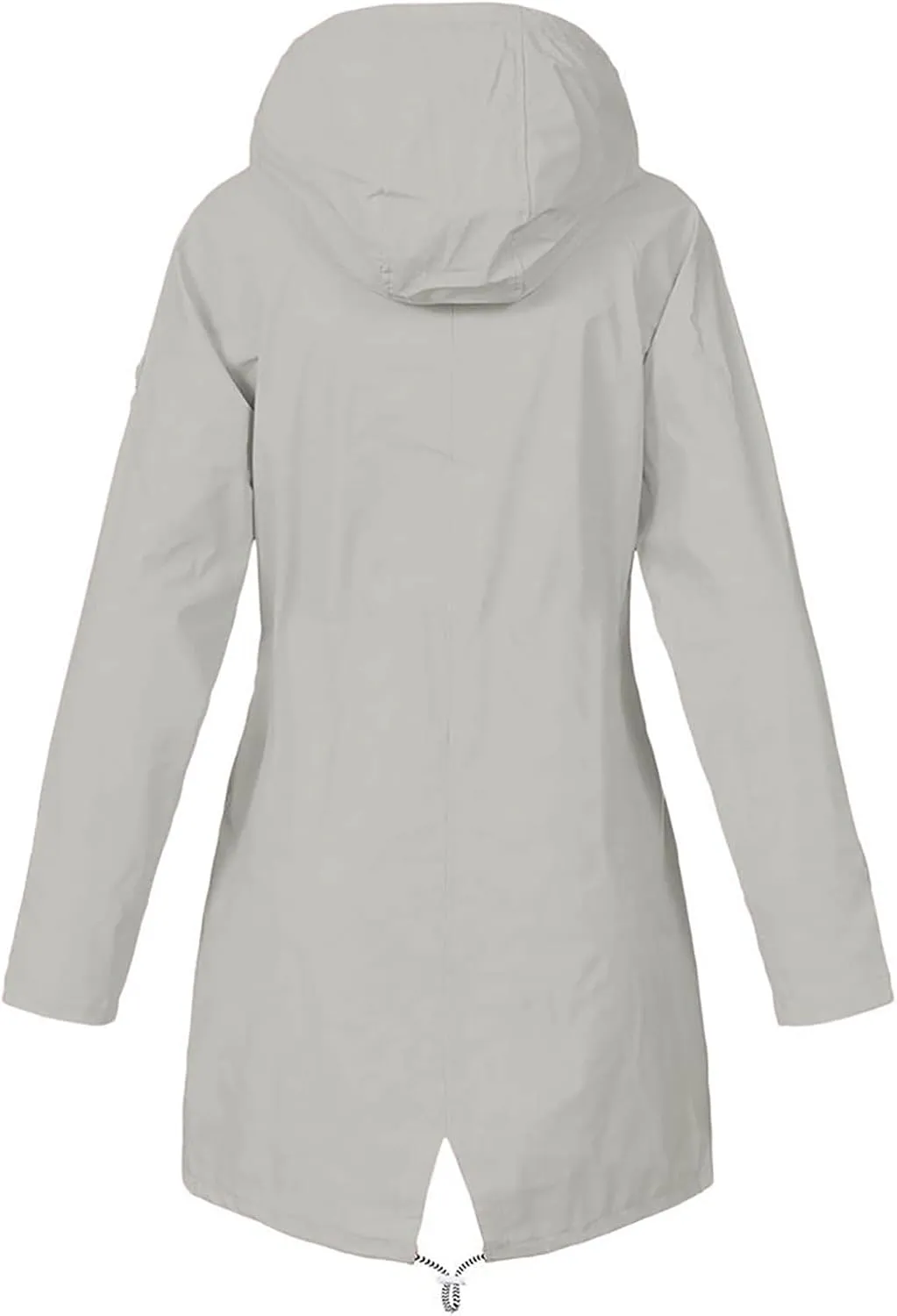 DOLKFU Women Zip Up Raincoats Windbreaker Outwear Long Sleeve Warm Winter Trench Rain Jacket Hooded Outdoor Coat With Pocket