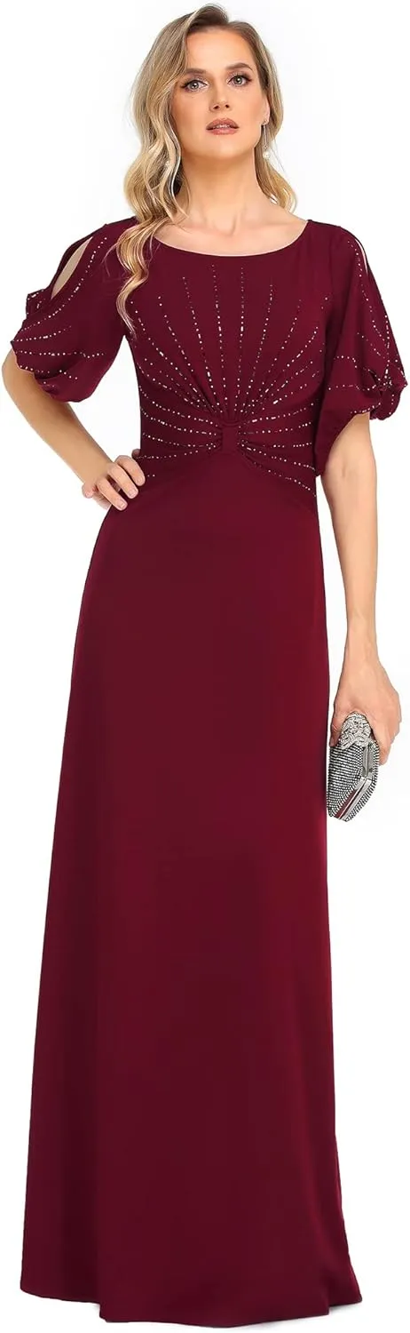 Ever-Pretty Women's Round Neck Hollow Out Sleeves Mermaid Beaded Formal Dresses 0544-USA