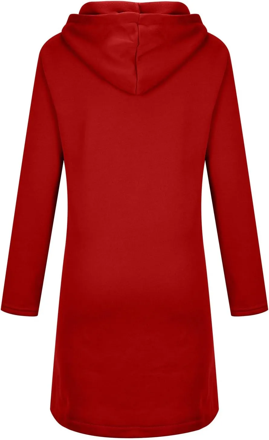 fartey Zip Up Hoodie Women Casual Oversized Long Hoodies Long Sleeve Drawstring Asymmetrical Tunic Sweatshirts With Pockets