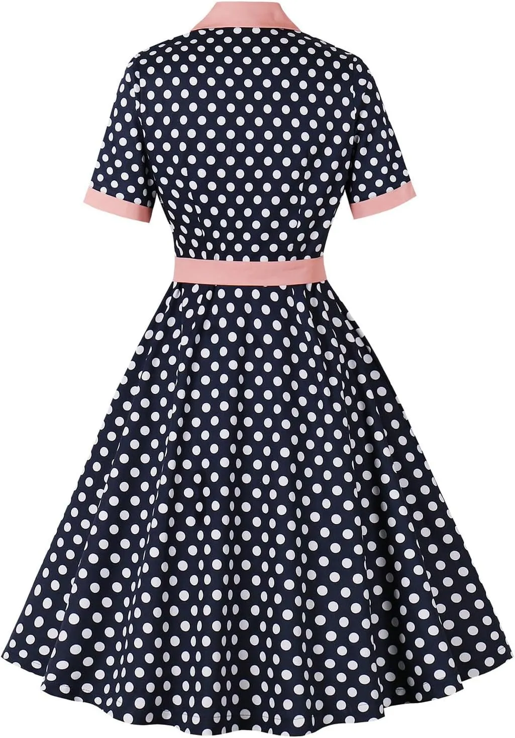 Firzero Women Vintage 1940s Dress Retro 40s 50s Button Business Work A Line Cocktail Dress Bowknot Long Sleeve Formal Dress