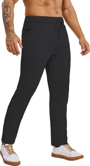 Fleece Lined Sweatpants 27 Inch Inseam Atheltic Joggers Workout Pants for Short Men with Zip Pocket